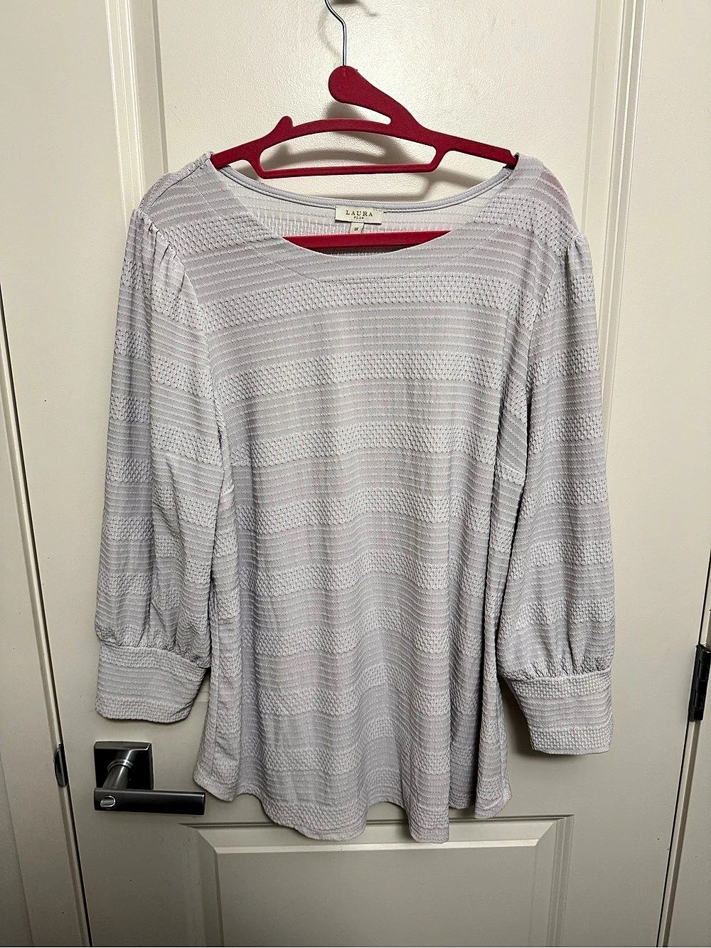 Laura Plus Textured Tunic White 1X Like New